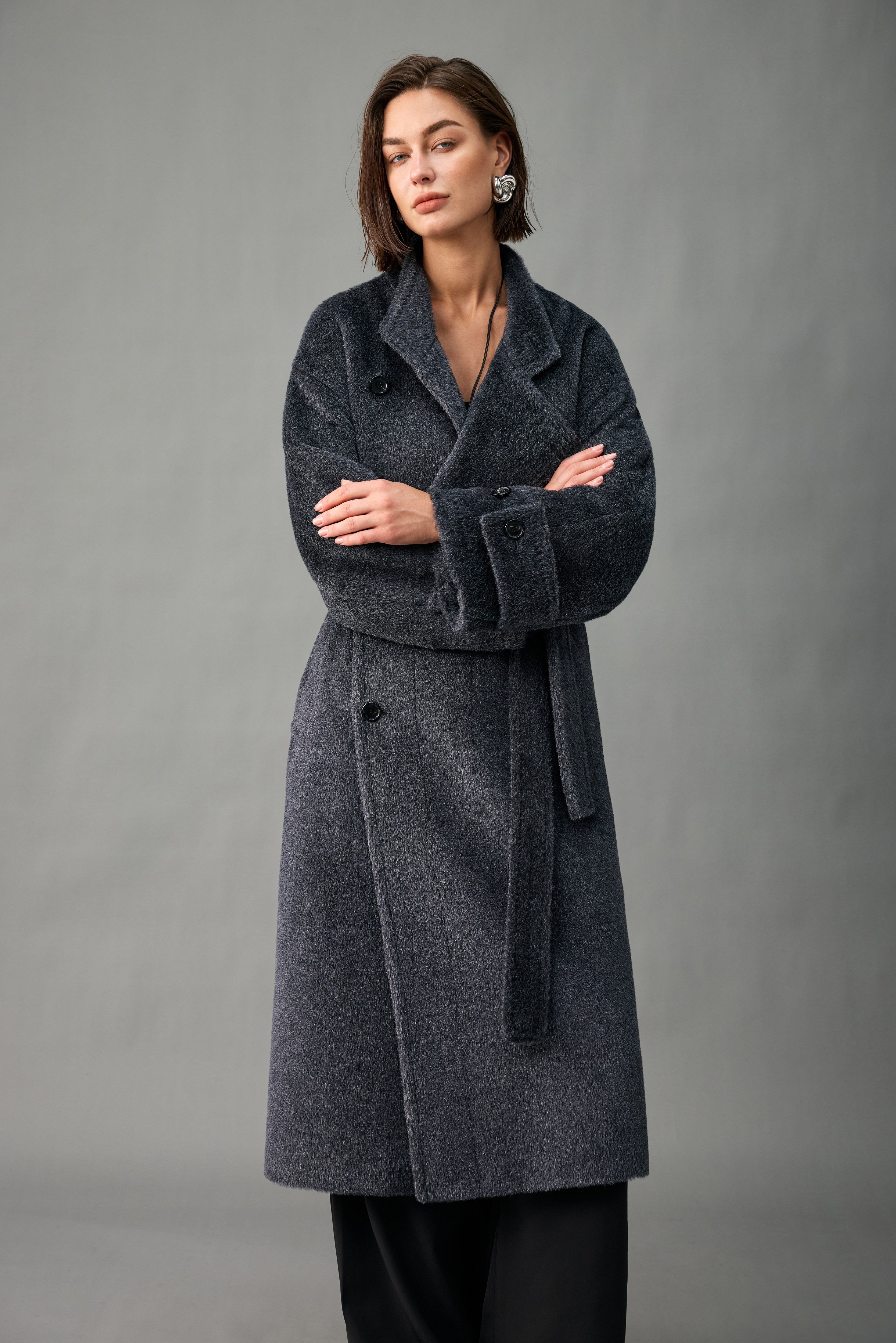 Evelluna Heat-Set Alpaca Blend Long Coat