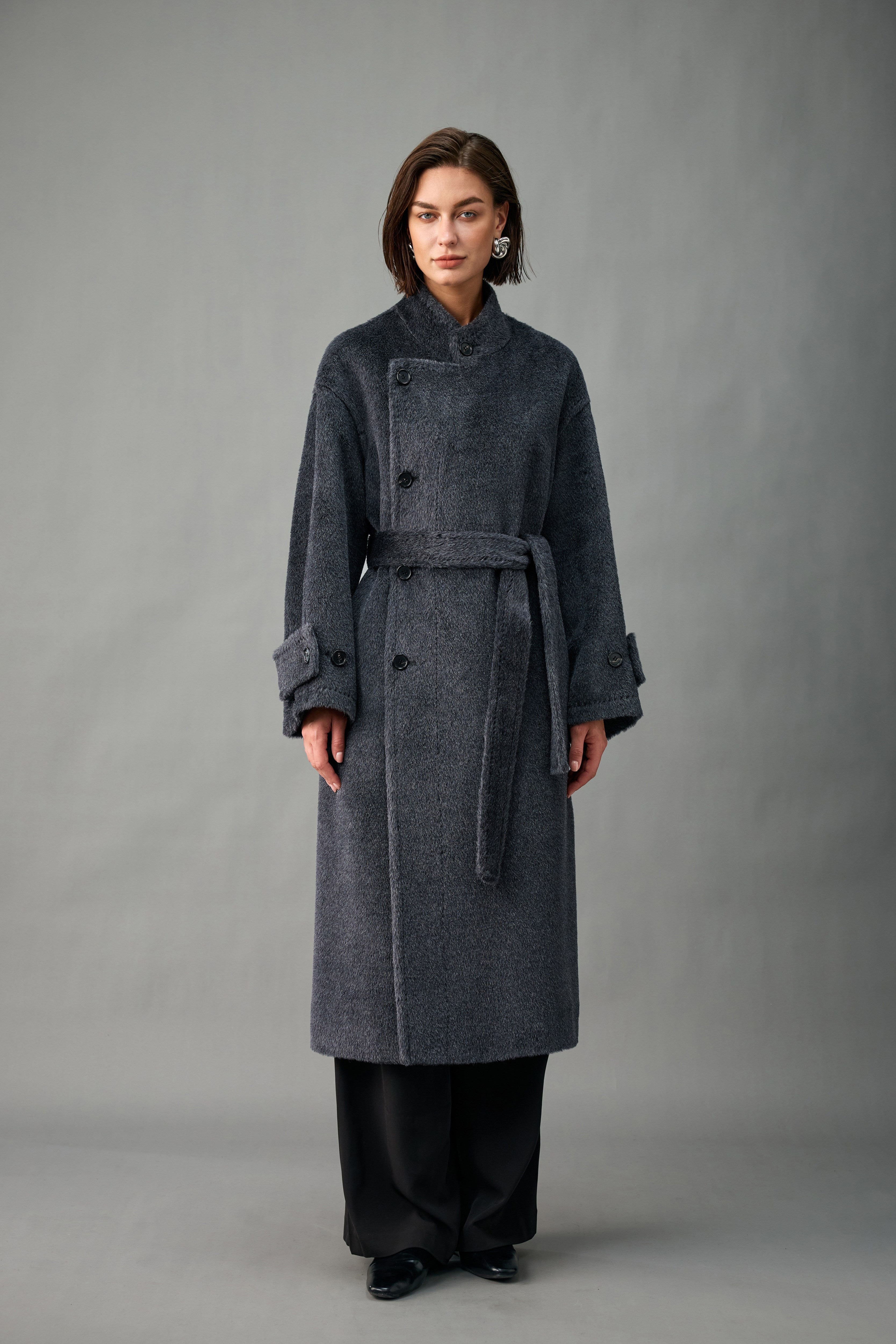 Evelluna Heat-Set Alpaca Blend Long Coat