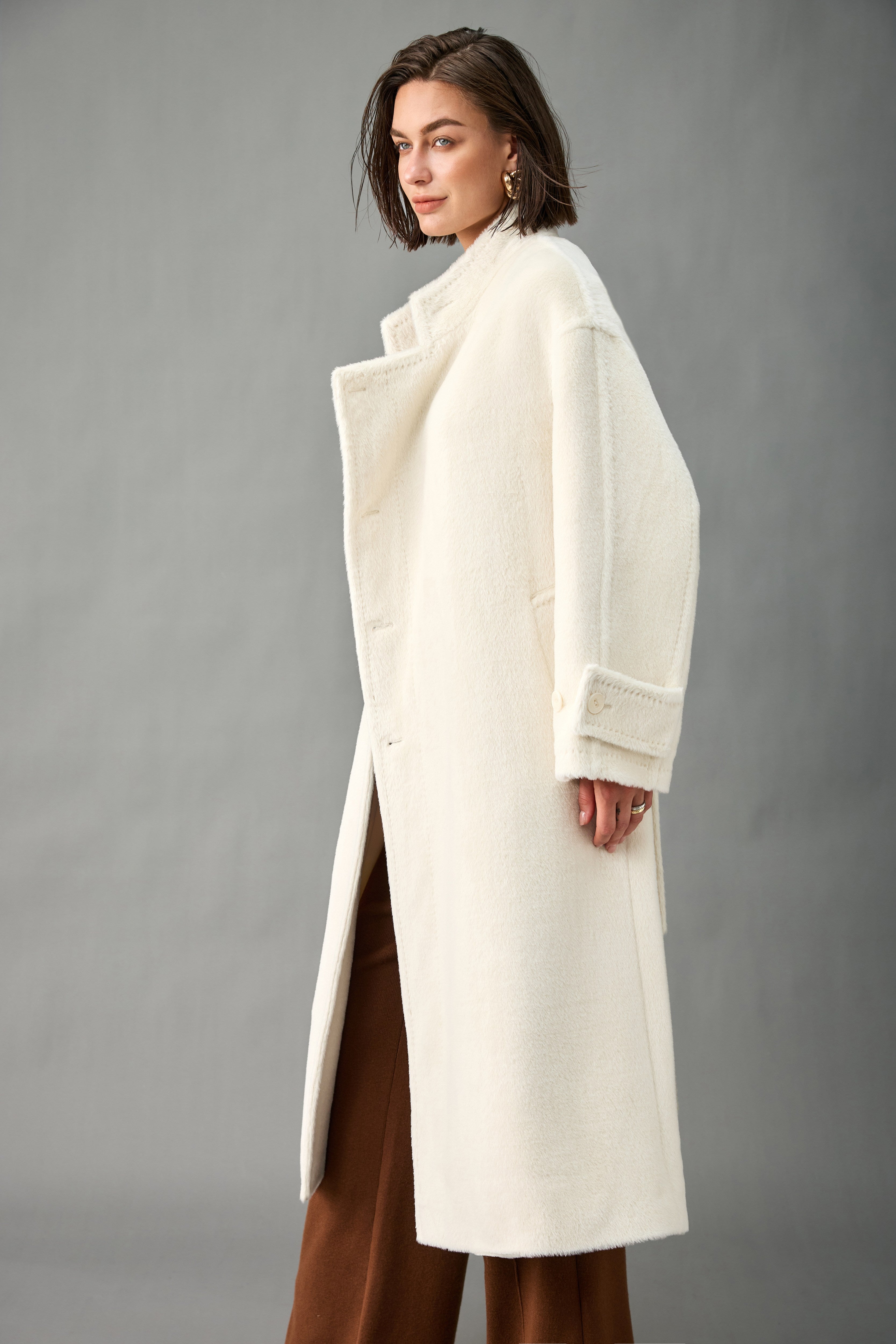 Evelluna Heat-Set Alpaca Blend Long Coat