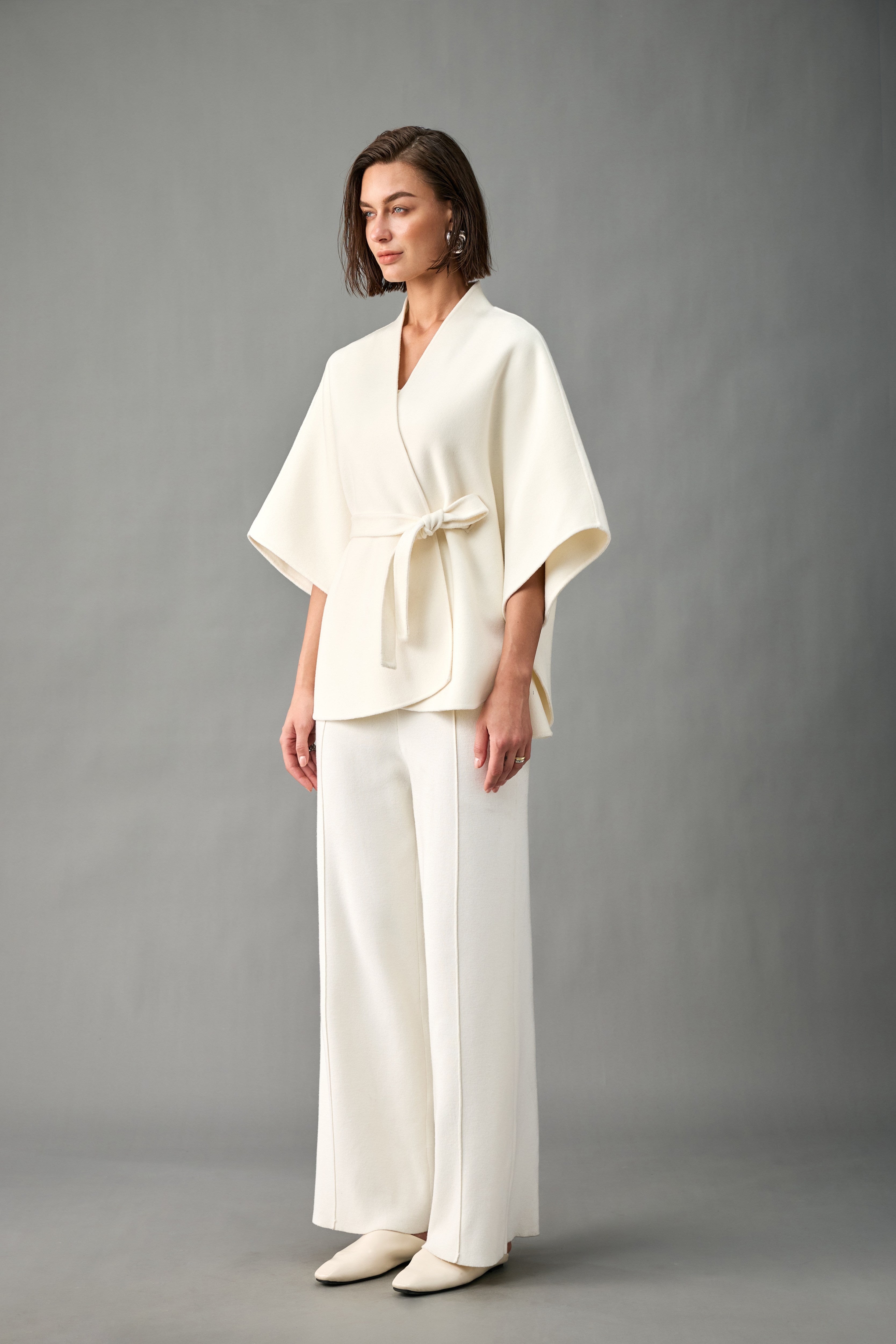 Evelluna Unlined Cashmere Wool Wrap Cape Shawl