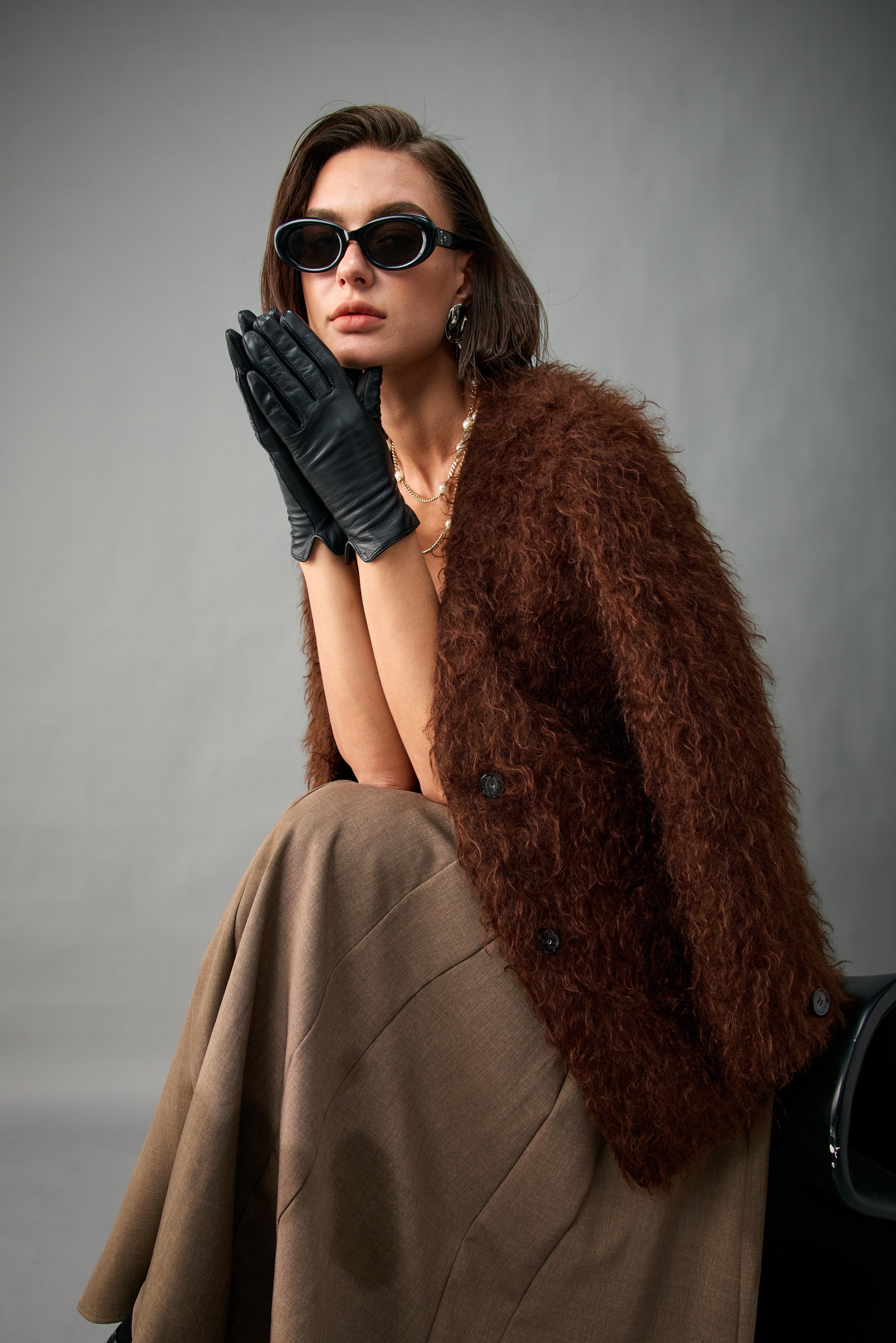 Women’s Mohair Blend Textured Collarless Jacket