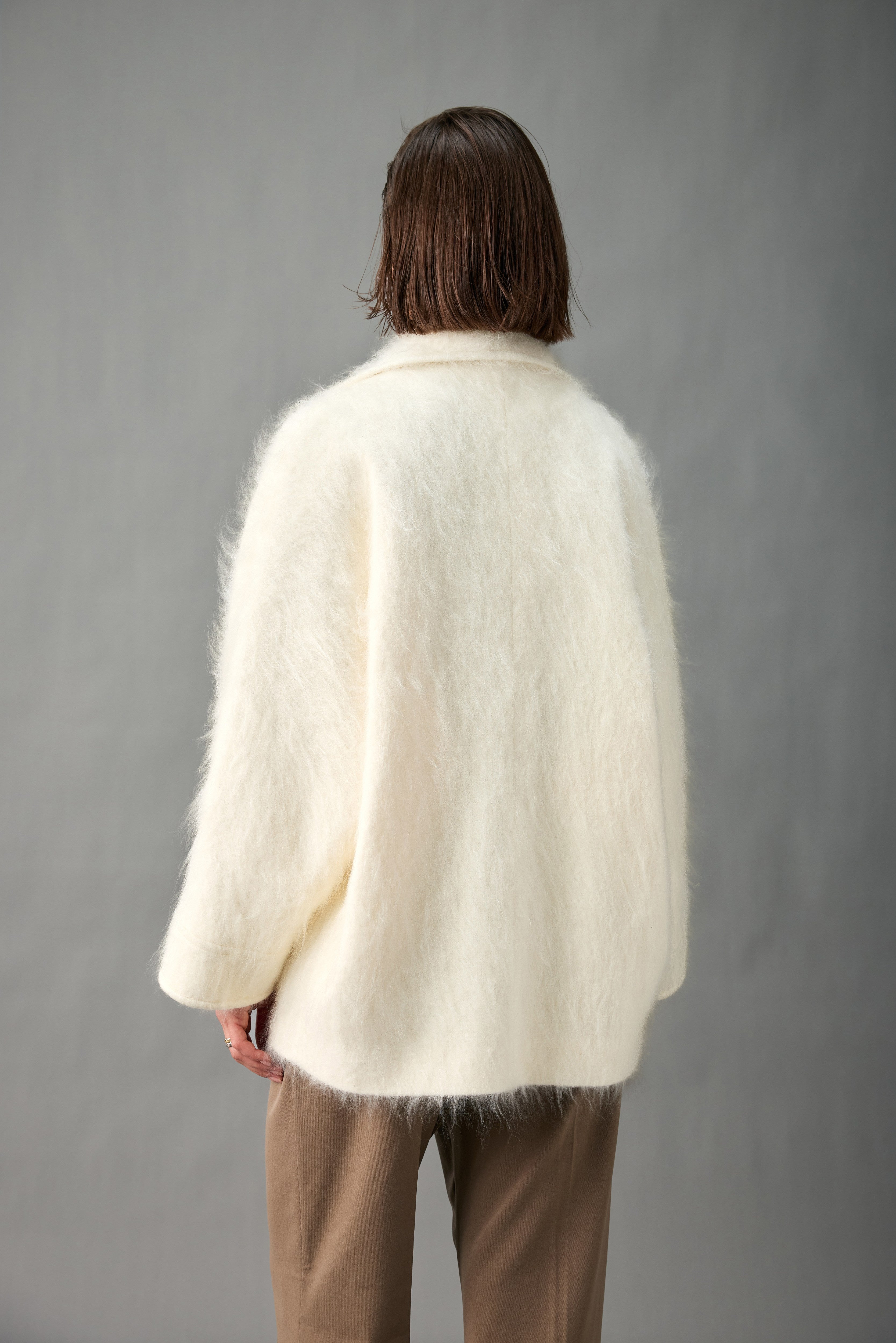 Brushed Cocoon Cashmere Coat