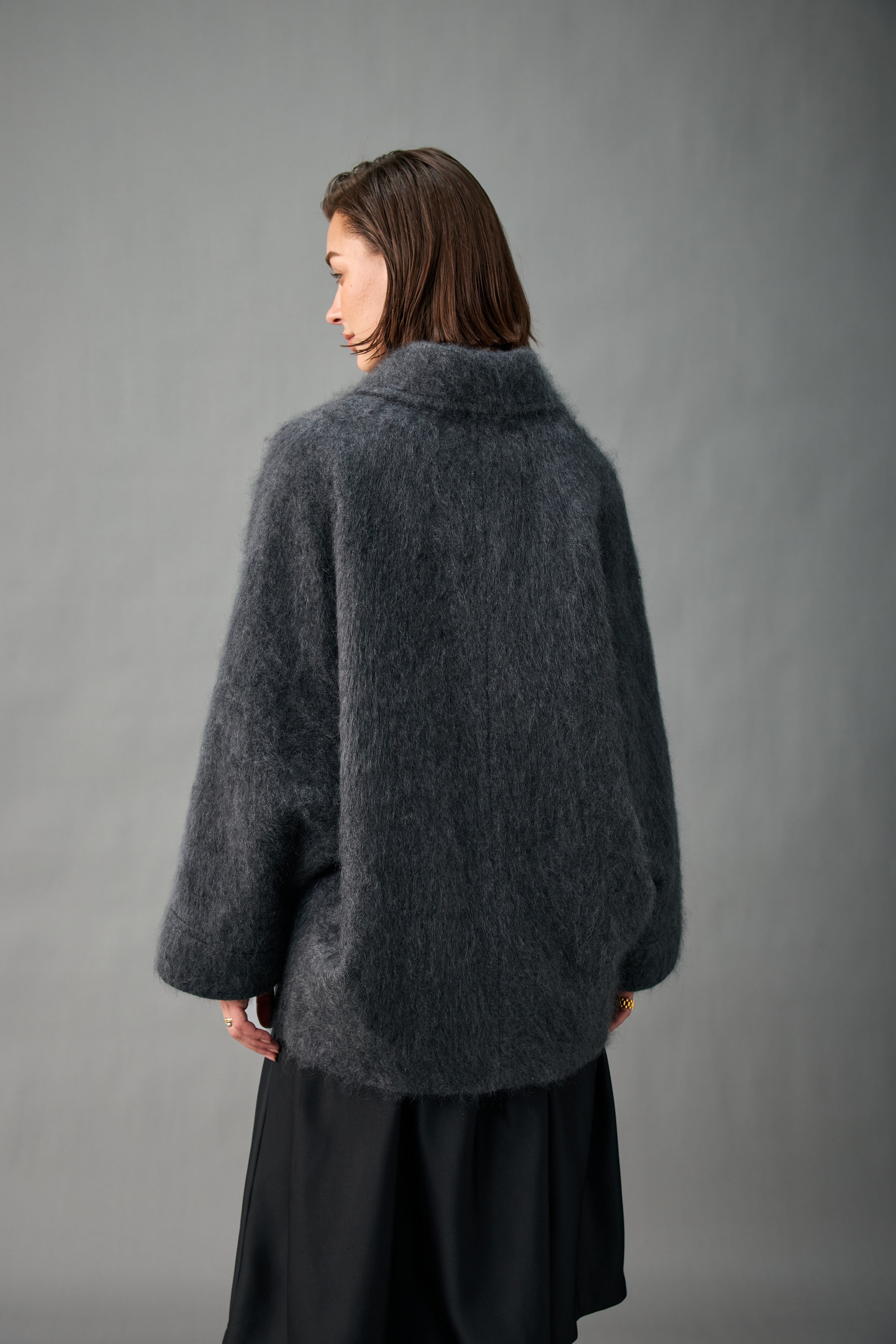 Brushed Cocoon Cashmere Coat