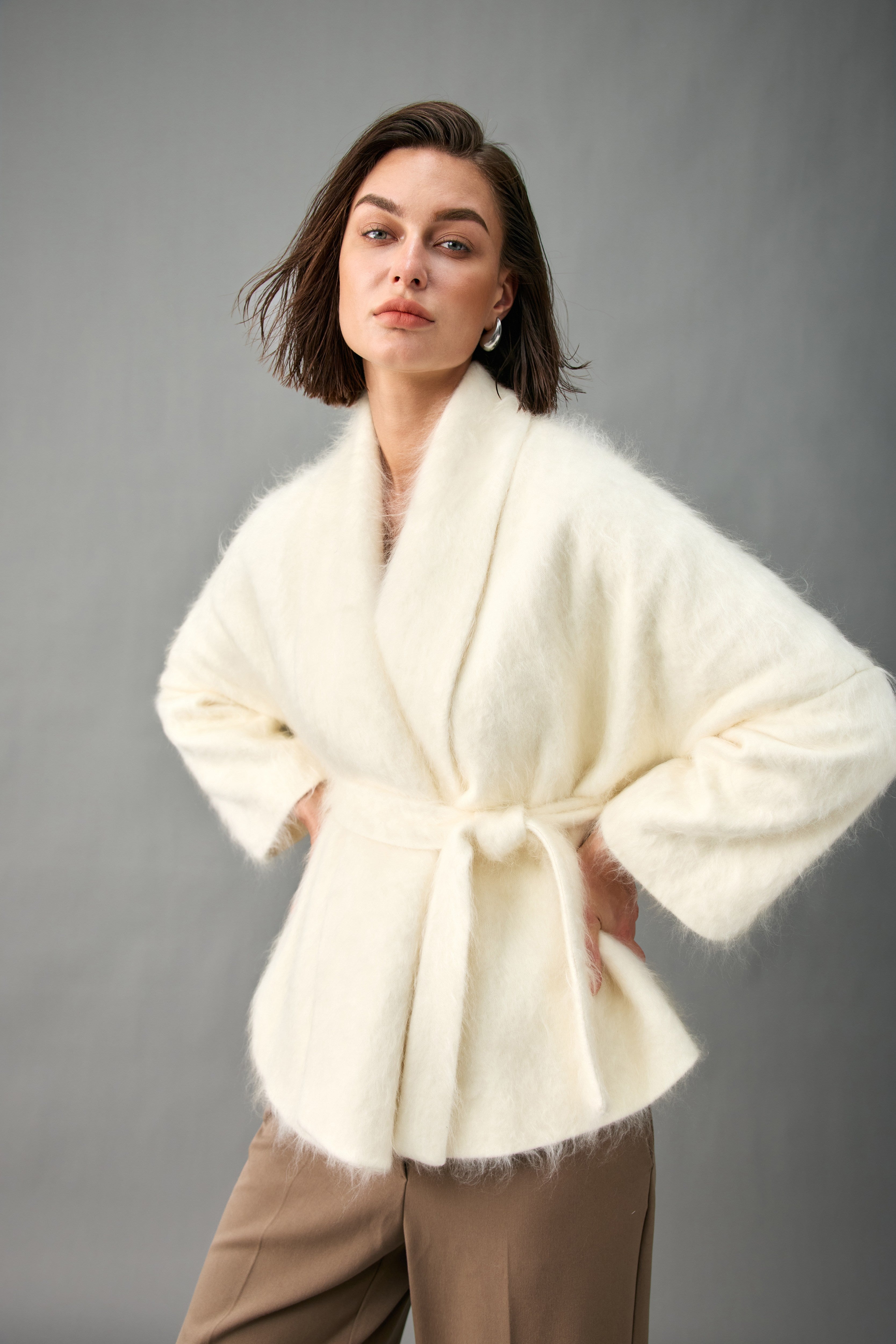 The Brushed Cashmere Wrap Jacket