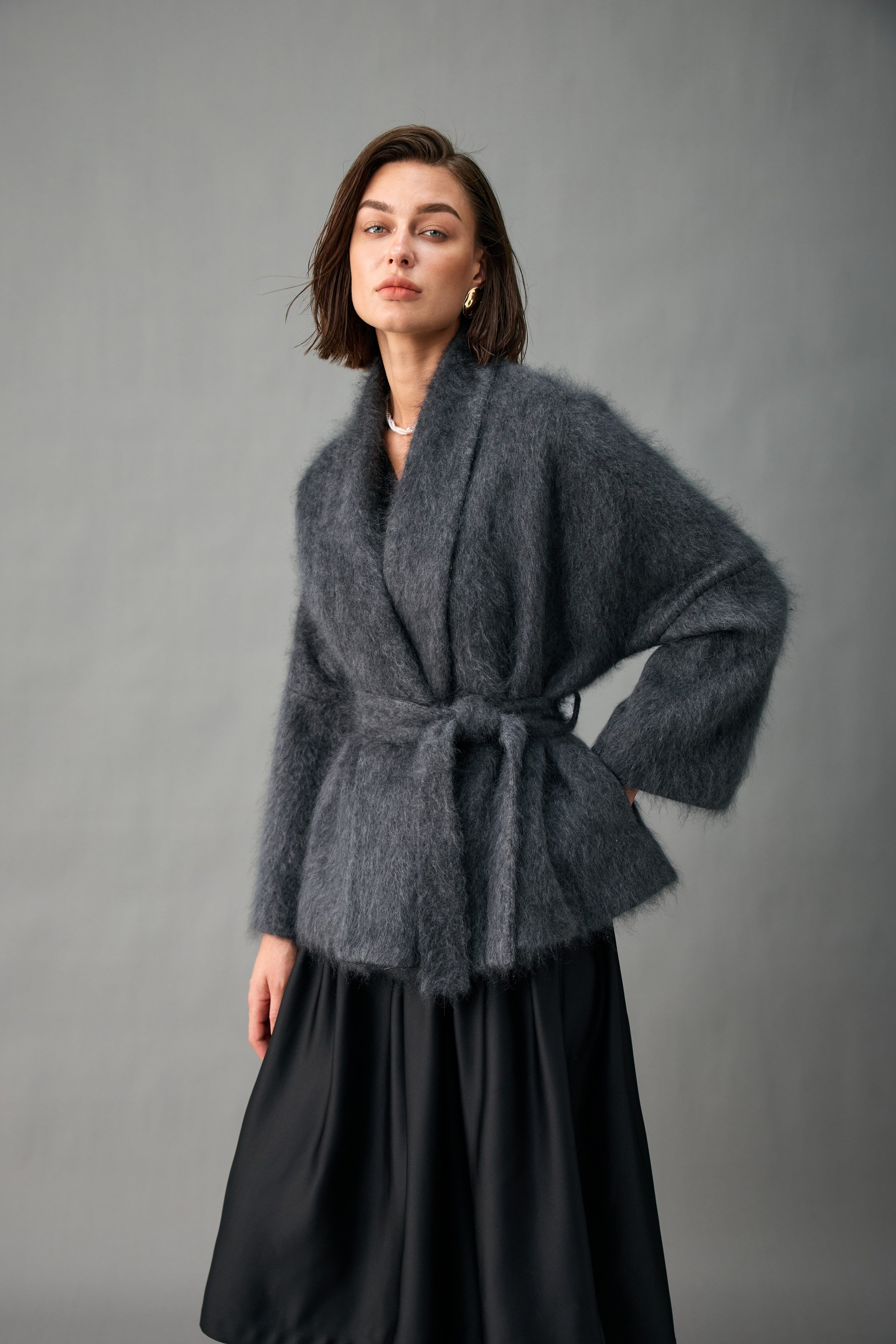 The Brushed Cashmere Wrap Jacket