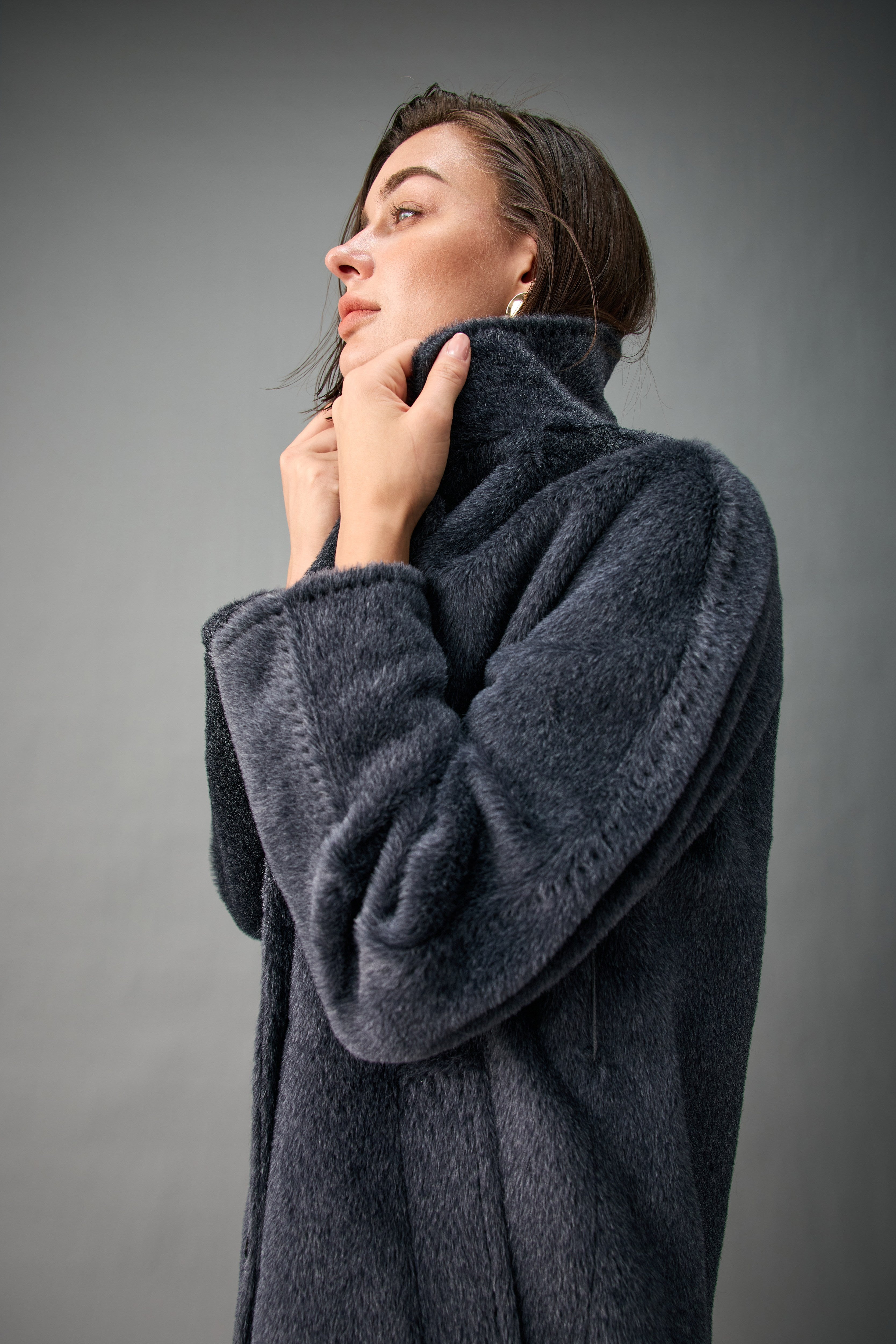 Belted Double-Breasted Alpaca Blend Long Coat