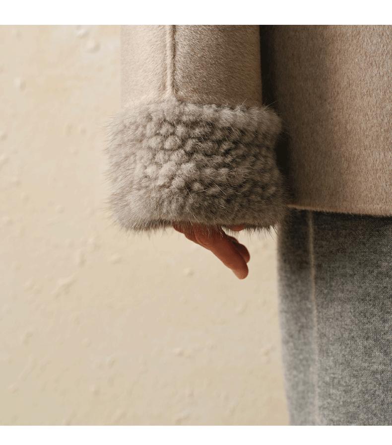 100% Cashmere Mink-Collar Relaxed Jacket