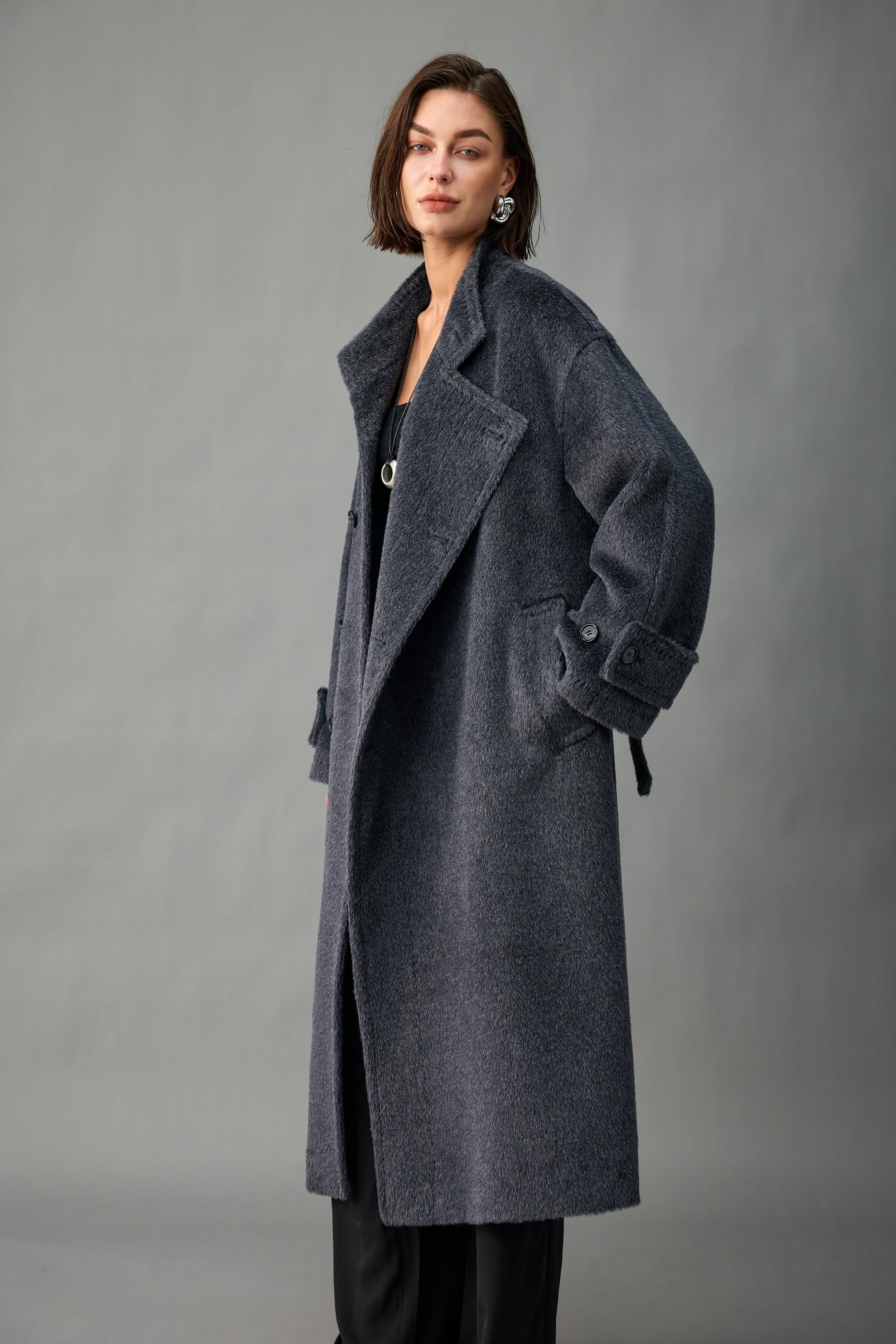 Evelluna Heat-Set Alpaca Blend Long Coat