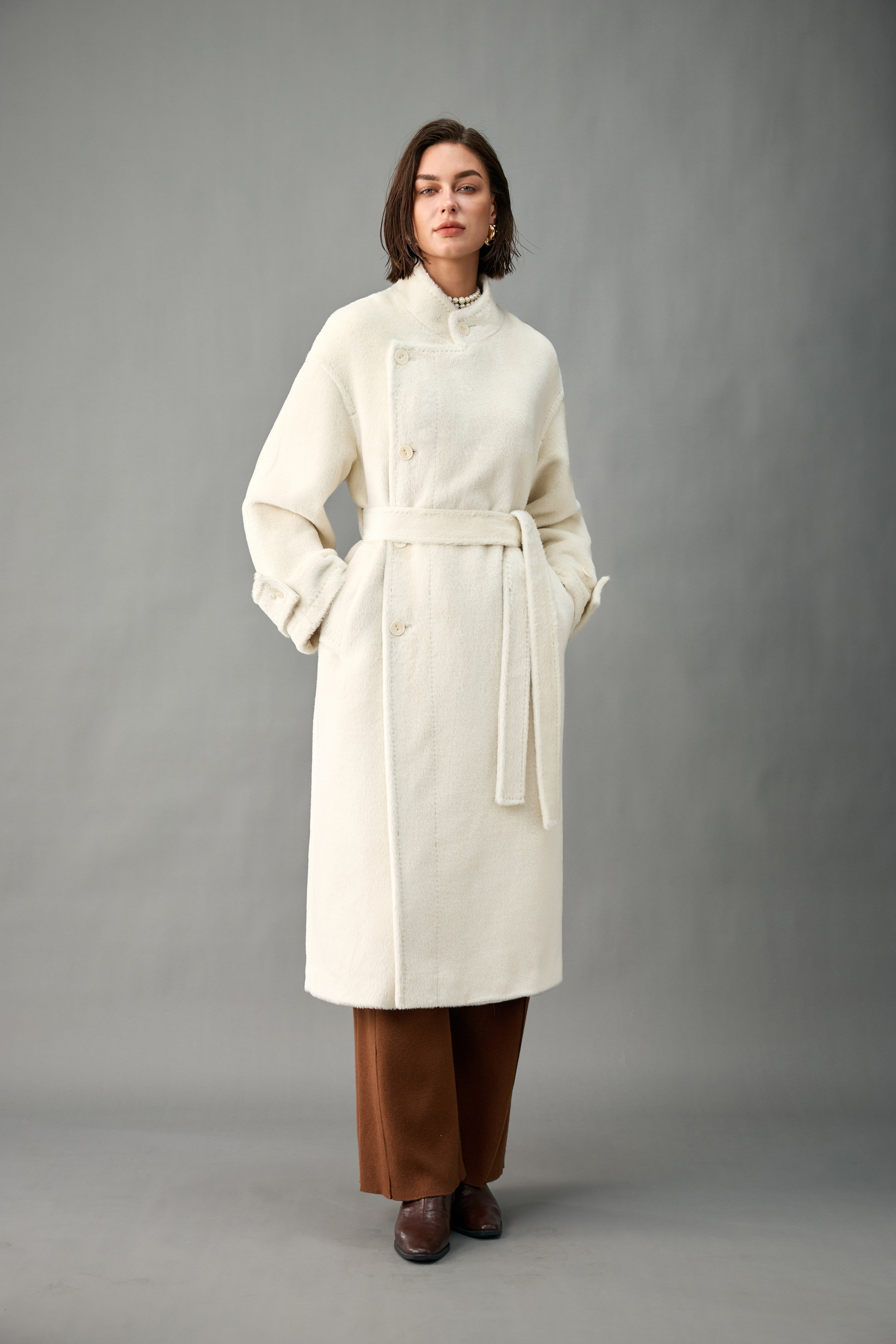 Evelluna Heat-Set Alpaca Blend Long Coat