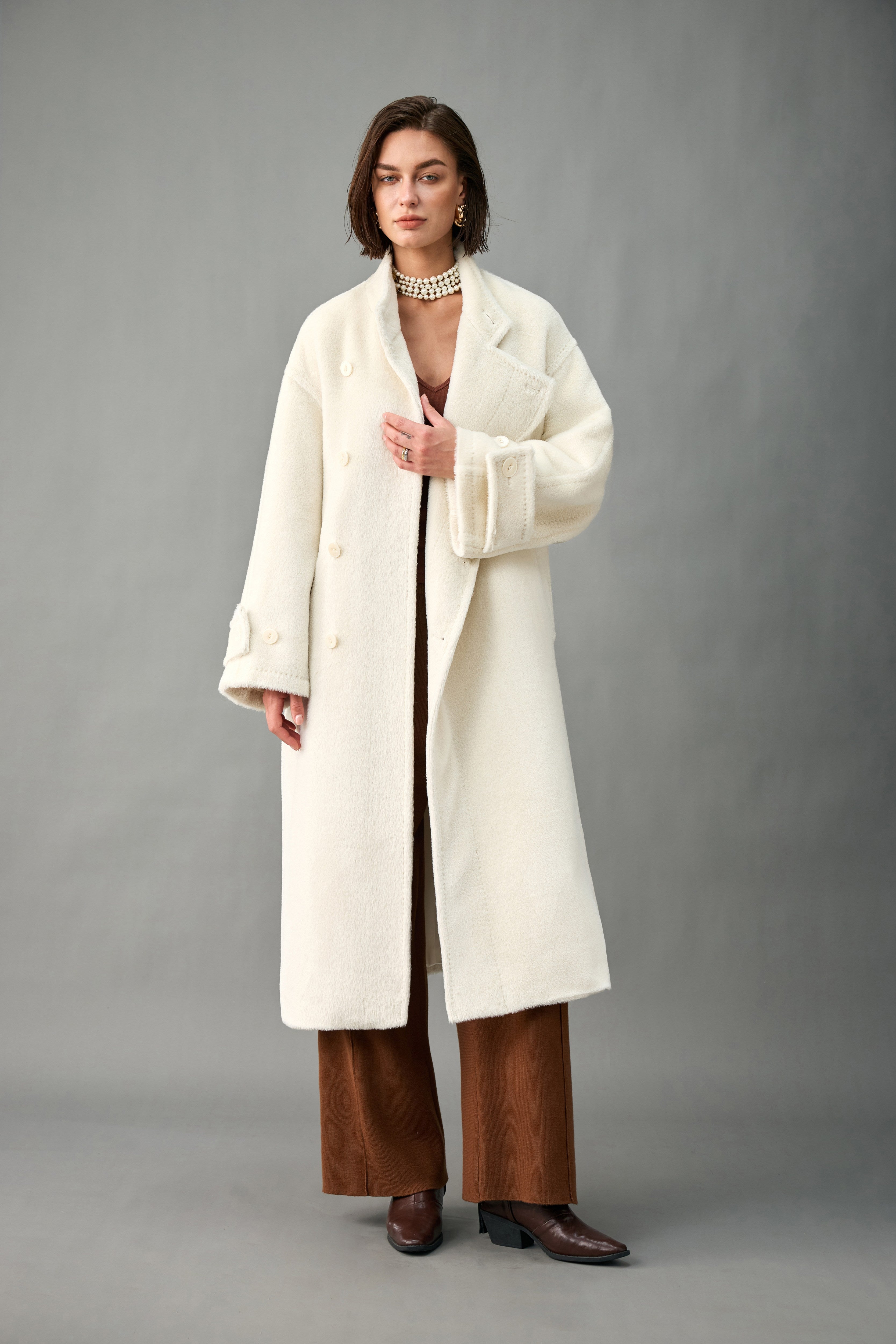 Evelluna Heat-Set Alpaca Blend Long Coat