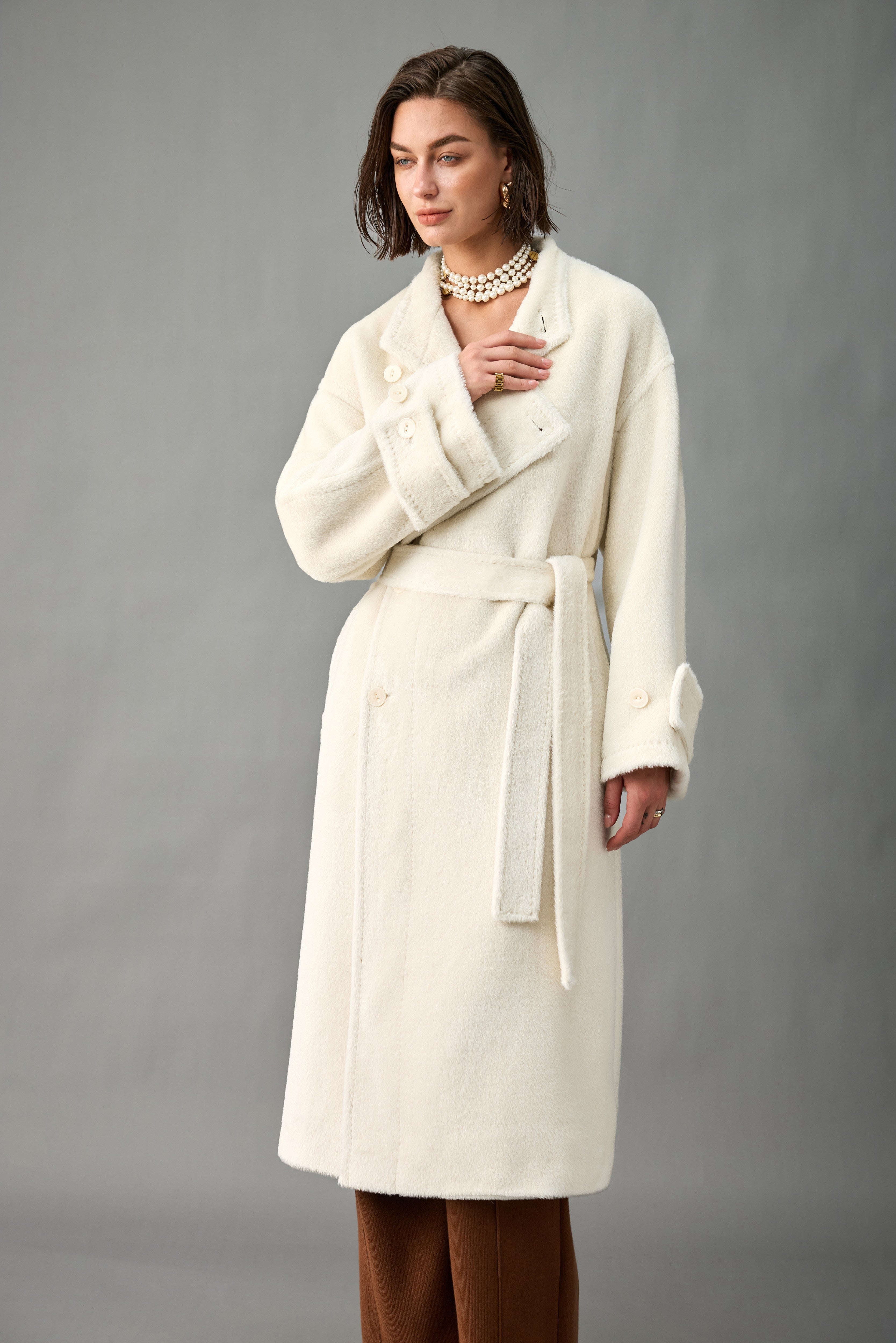 Evelluna Heat-Set Alpaca Blend Long Coat