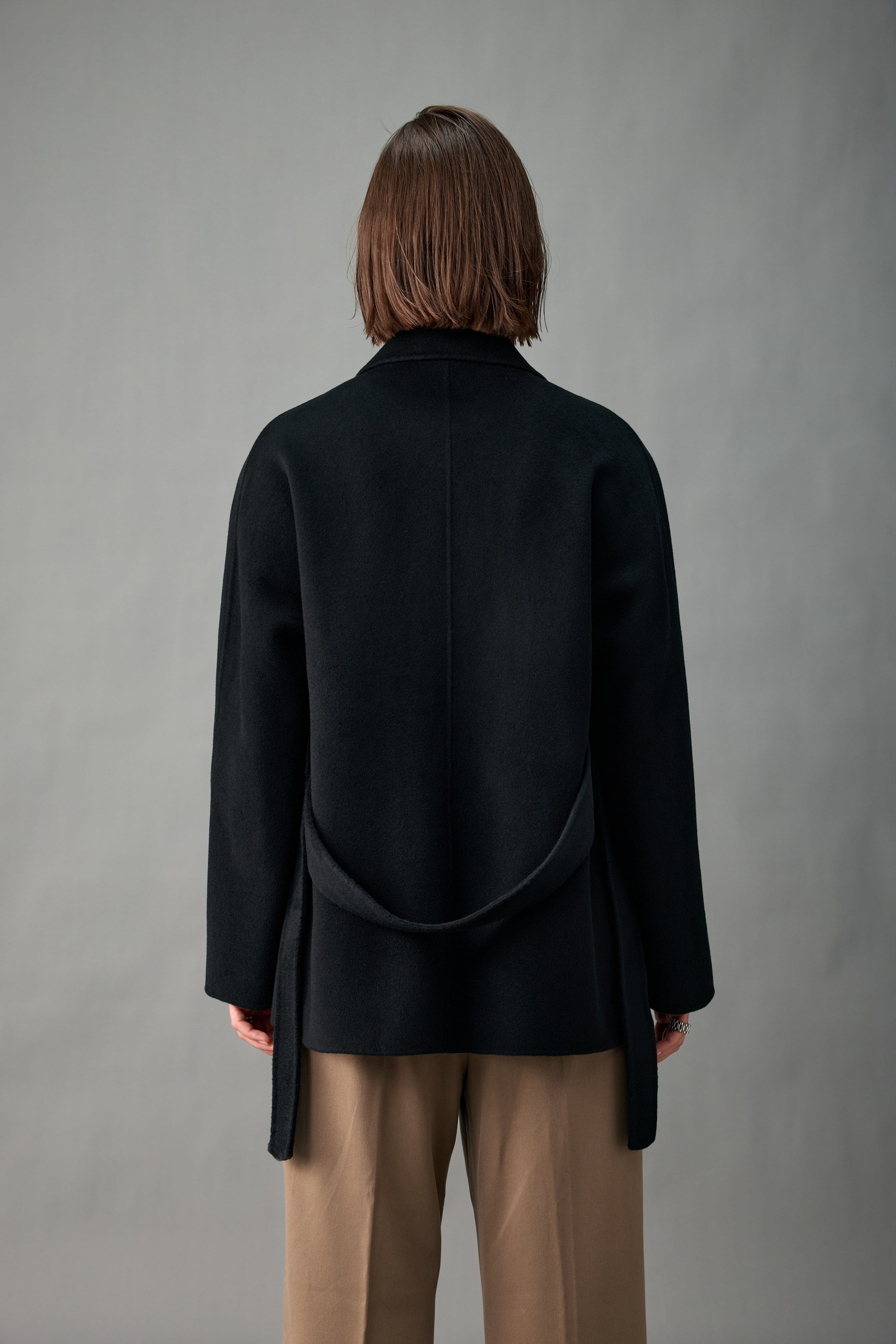 Evelluna Unlined Belted 100% Cashmere Short Coat
