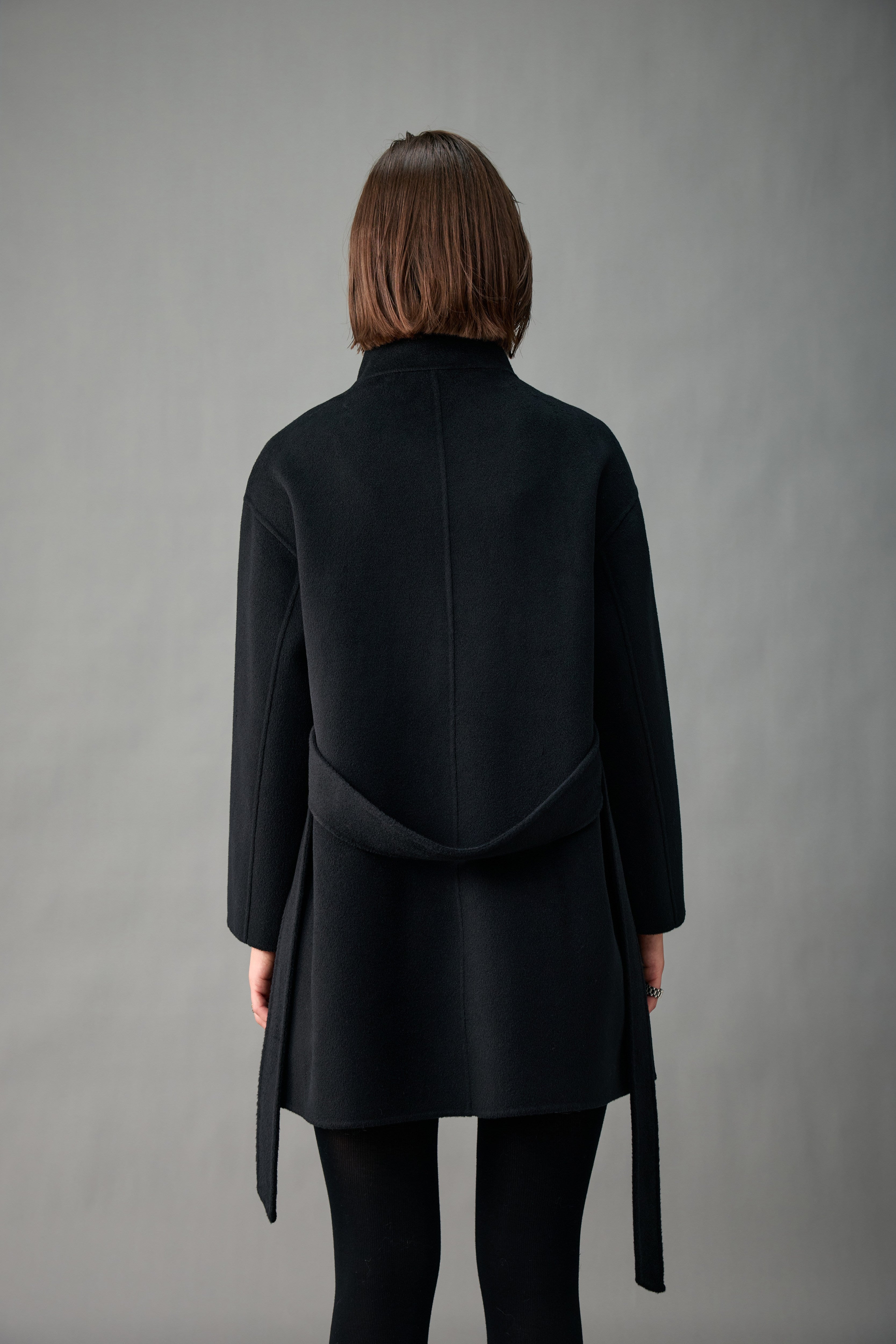 Evelluna Unlined Belted Cashmere Wool Mid-Length Coat