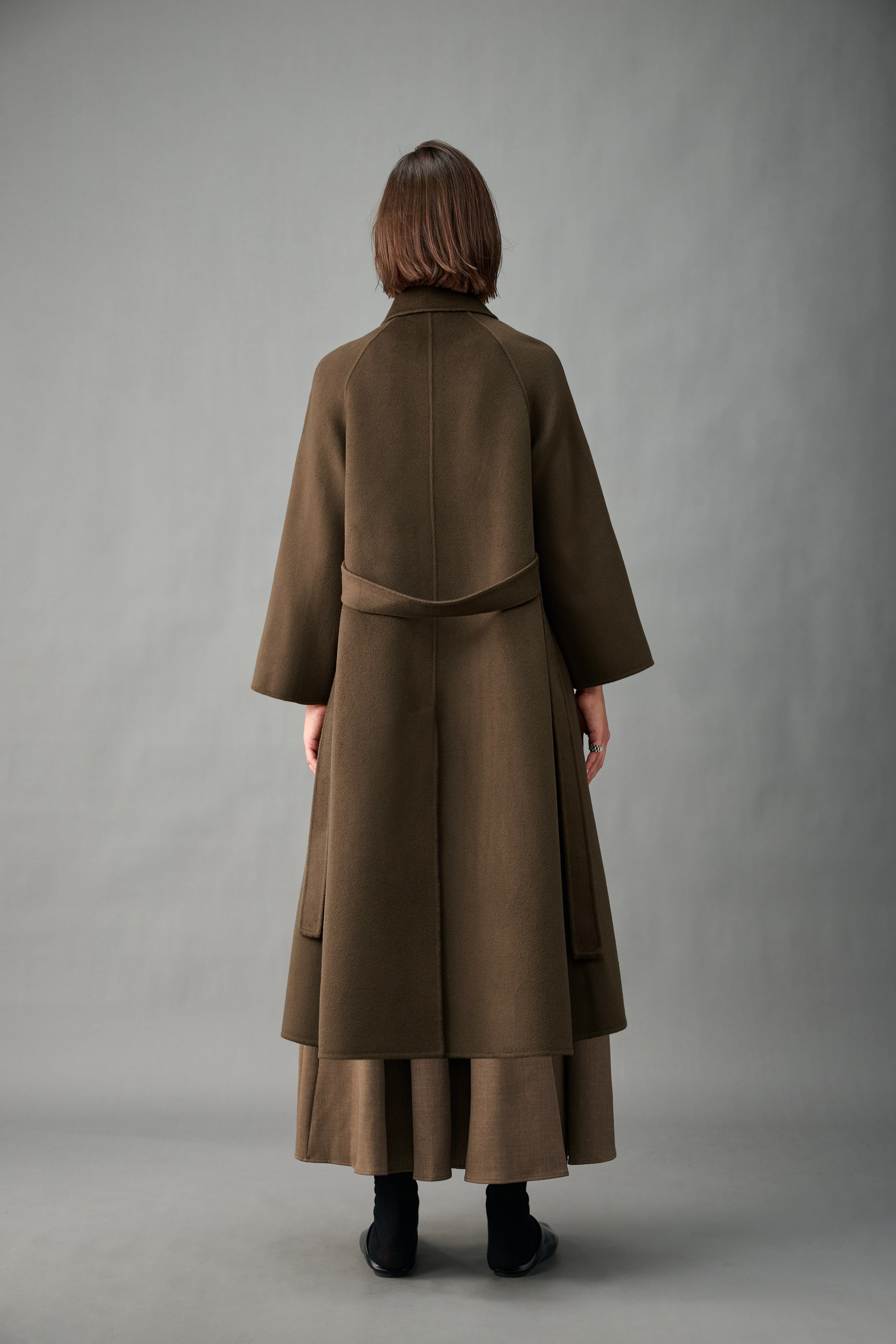 Evelluna Unlined Belted 100% Cashmere Long Coat