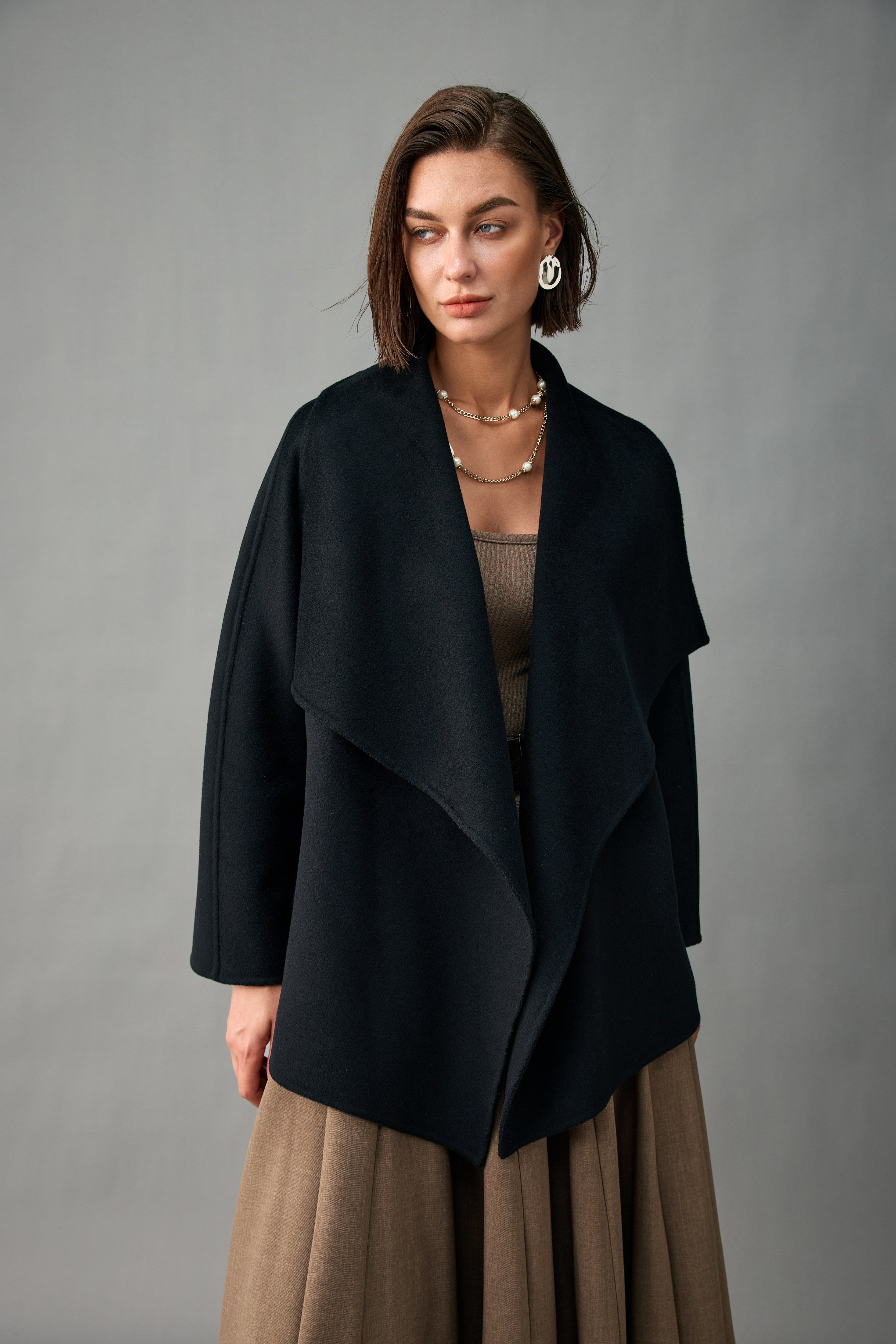 Evelluna Unlined Belted 100% Cashmere Wrap Jacket