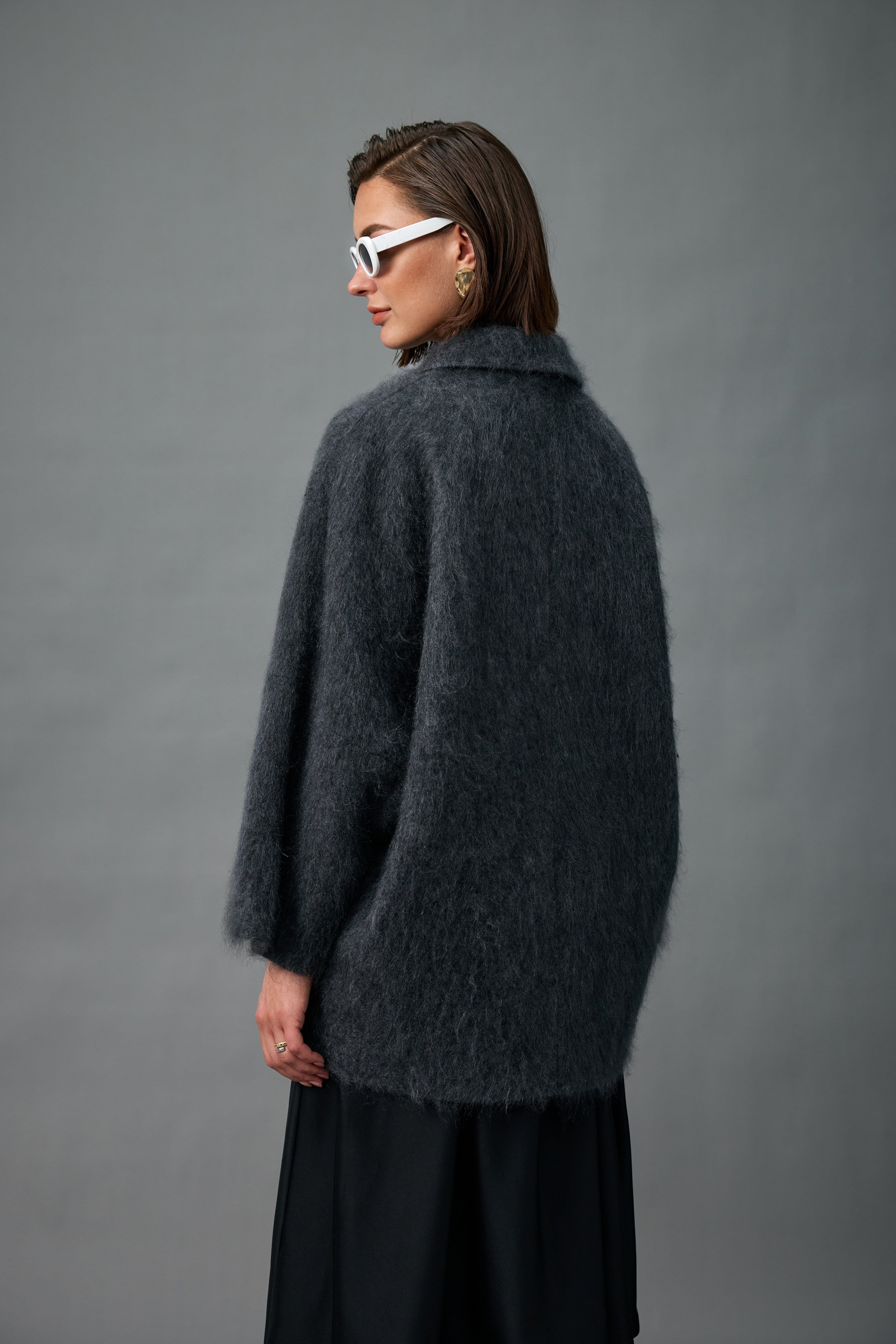 Relaxed Brushed Cashmere Coat