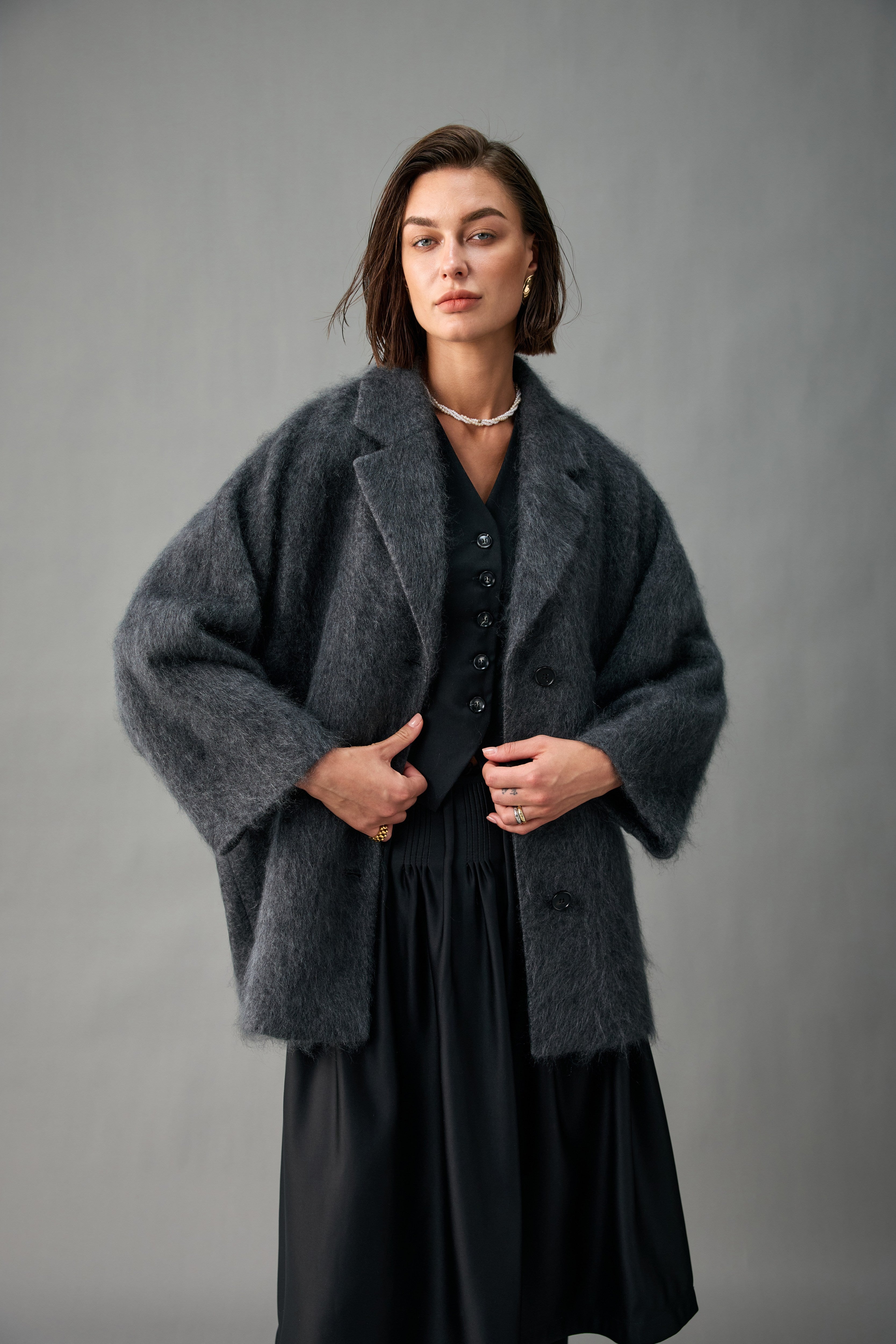 Relaxed Brushed Cashmere Coat