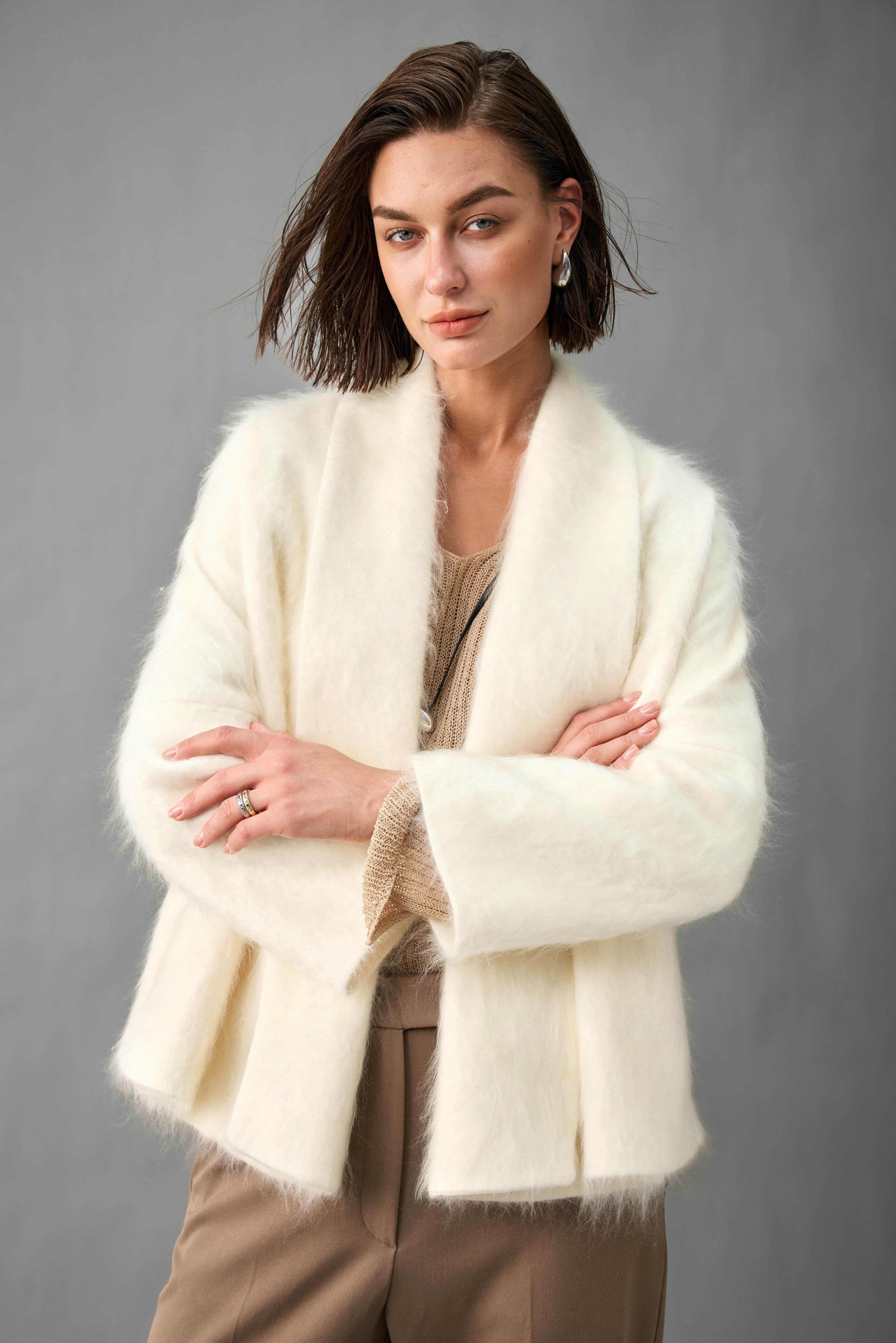 The Brushed Cashmere Wrap Jacket