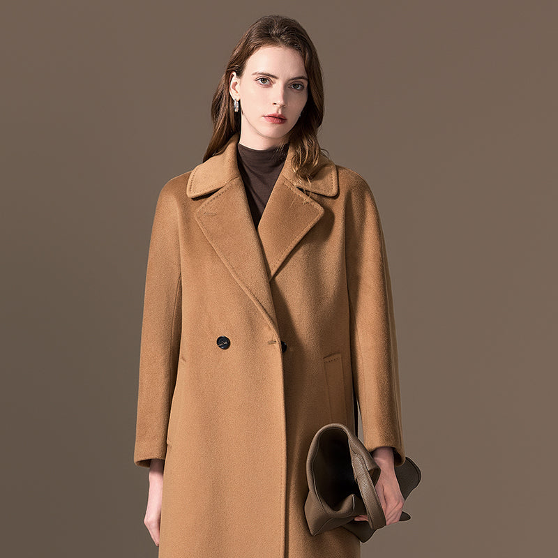100% Cashmere Single-Breasted Belted Long Coat