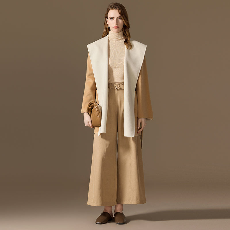 100% Cashmere Hand-Sewn Reversible Hooded Coat