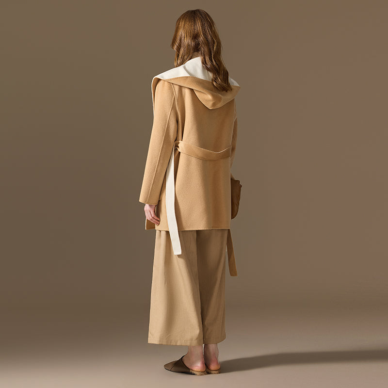 100% Cashmere Hand-Sewn Reversible Hooded Coat