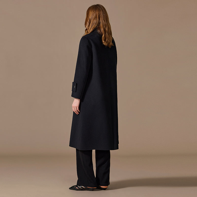 Women’s 100% Cashmere Handmade Single-Button Long Coat